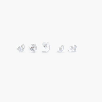 Set de 5 piercings nez en argent garanti et zircon BALABOOSTE