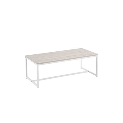 Table basse rectangulaire bois et métal blanc WADIGA