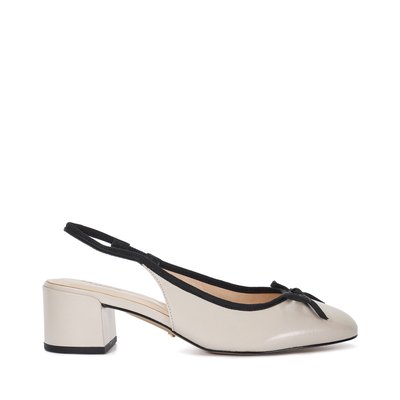 Escarpins en cuir à talons carrés et bride arrière - CLASSY DUNE LONDON