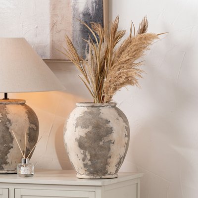 Antique Finish Stoneware Urn Vase SO'HOME