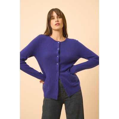 Cardigan Col Rond Purple Katharine JUST CASHMERE