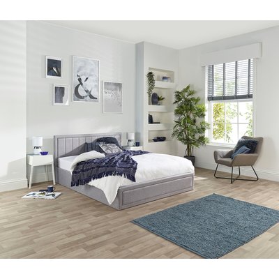 Castleton Linen Quilted Headboard Ottoman Bed ASPIRE