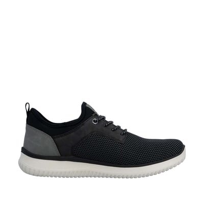 Sneakers noires à talon plat avec une languette d'aisance à l'arrière RIEKER
