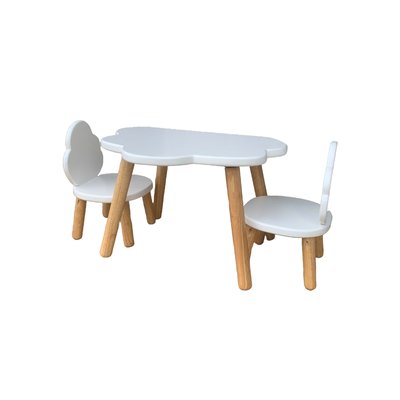 Ensemble Table et Chaises Enfant Nuage Blanc 1-4 ans PIOUPIOU ET MERVEILLES