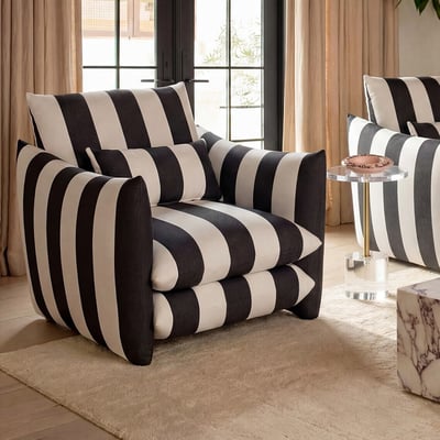Saxon Stripy Double-Cushioned  Snuggle Chair ÉDITÉ