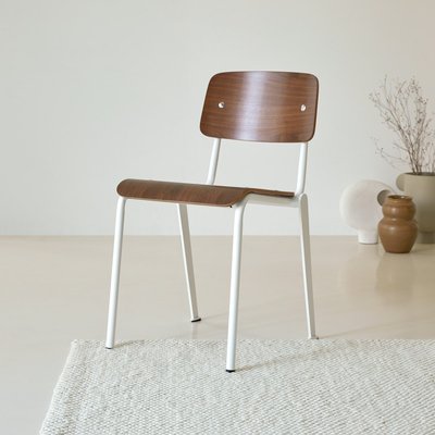 Chaise en noyer et métal white MIO TIKAMOON