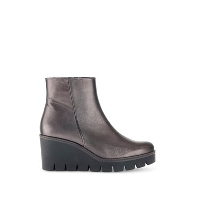 Bottines compensées en cuir lisse à talon compensé GABOR