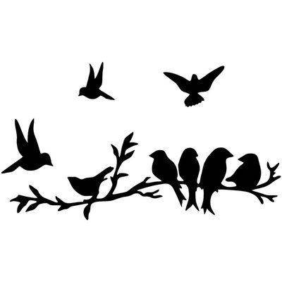 Décoration murale en métal Oiseaux sur branches et en vol HANAH HOME