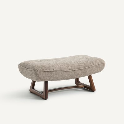 Repose-pieds version noyer et tissu chiné, Lafar AM.PM