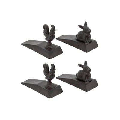 Cale-portes en fonte coq et lapin Lot de 4 AUBRY GASPARD