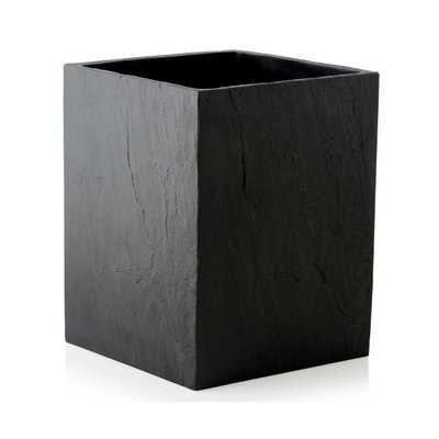 Poubelle de Salle de Bain en Polyrésine Noire Effet Ardoise - 3L WADIGA