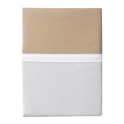 Drap plat uni en percale de coton, TOI ET MOI CLAIR D'AURORE ESSIX