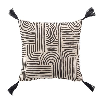 Coussin polycoton a pompons Pandora DOUCEUR D'INTÉRIEUR