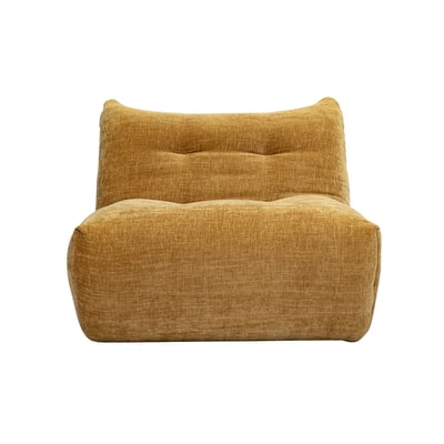 Fauteuil lounge en tissu effet velours texturé vert kaki BUMPY MILIBOO