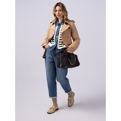 Jean boyslim réalisé en denim de coton stretch délavage clair OLTRE