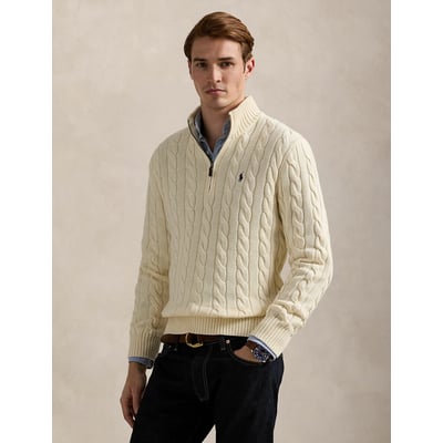  Pull demi-zippé en coton torsadé POLO RALPH LAUREN