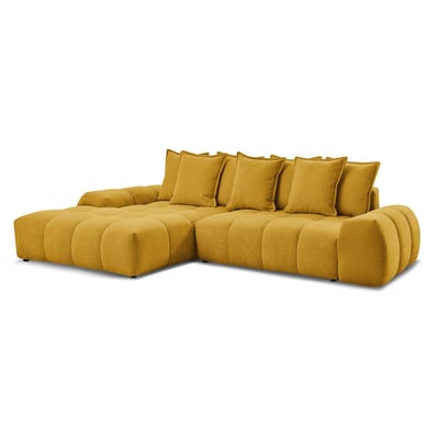 Canapé d'angle convertible 3 places en tissu texturé, EVEREST BOBOCHIC