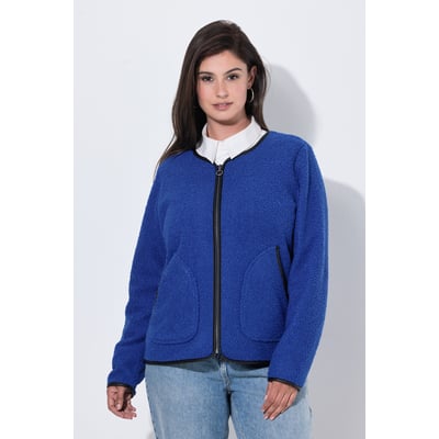 Veste en polaire, passepoil imitation cuir ULLA POPKEN