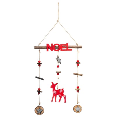 Suspension Bois Mobile Noël 38 cm FEERIC LIGHTS & CHRISTMAS