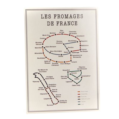 Plaque en métal des fromages de France AMADEUS