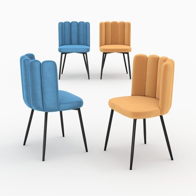 Pack 4 chaises en velours - ROSY RENDEZ-VOUS DÉCO