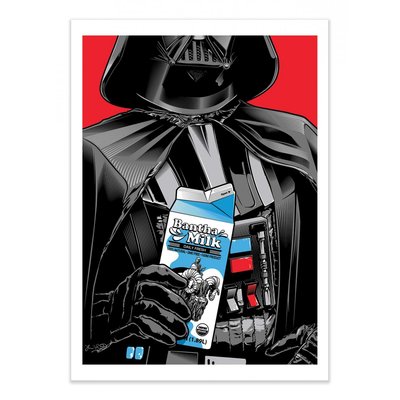 Affiche d’art et cadre noir 30 x 40 cm - Darth Vader -  Joshua Budich WALL EDITIONS