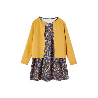 Ensemble cardigan et robe imprimée fleurs Oeko-Tex® VERTBAUDET