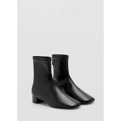 Bottines simili-cuir bout carré MANGO