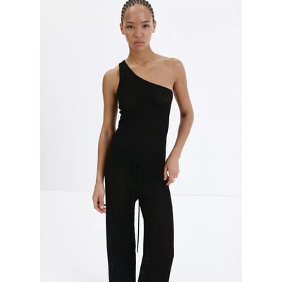 Top asymétrique en maille ajourée MANGO