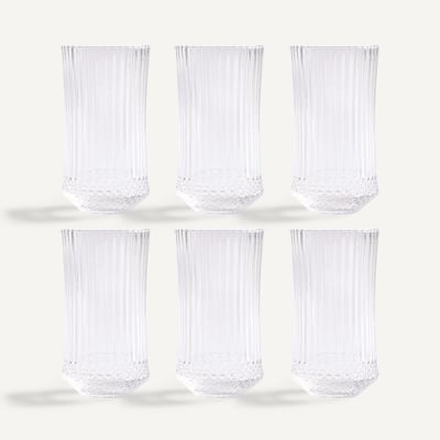 Lot de 6 verres à jus, en verre ciselé, ALUR AM.PM