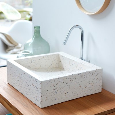 Vasque carrée en terrazzo confetti PEGASE TIKAMOON
