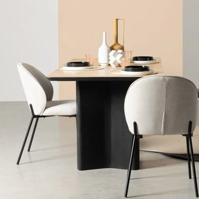 Chaises de salle à manger design en tissu (lot de 2) - NELLY HELLIN, DEPUIS 1862