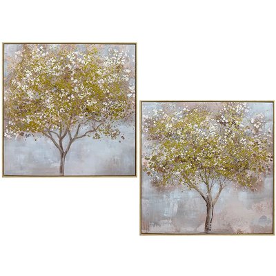 Set de 2 tableaux décoratifs arbres 80x3.5x80cm WADIGA
