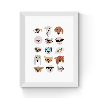 Dogs in Glasses by Hanna Melin Print EAST END PRINTS