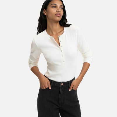 T-shirt scollo tunisino, maniche lunghe LA REDOUTE COLLECTIONS