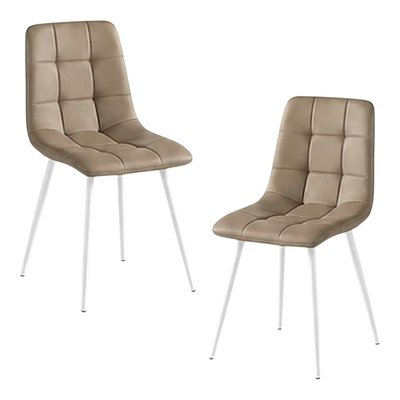 Chaise en tissu, motif damier (lot de 2) LORA PIER IMPORT