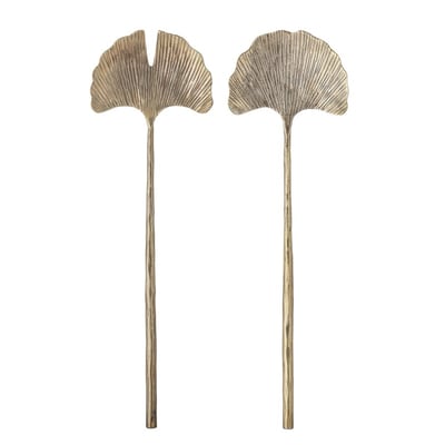 Couverts à salade métal feuilles de ginkgo  LYAS BLOOMINGVILLE