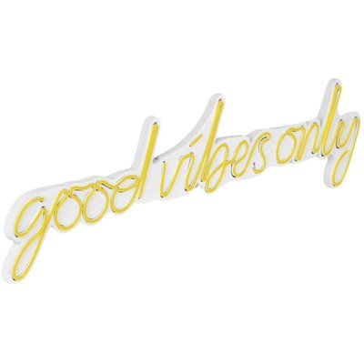 Décoration murale lumineuse Néon Good vibes jaune HANAH HOME