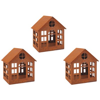 Lanterne maison en métal vieilli Lot de 3 AUBRY GASPARD