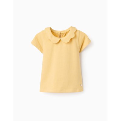T-shirt de Coton avec Col Ondulé ZIPPY