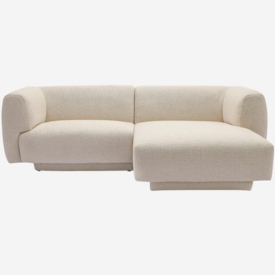 Canapé d'angle droit en tissu texturé AUSTIN HABITAT