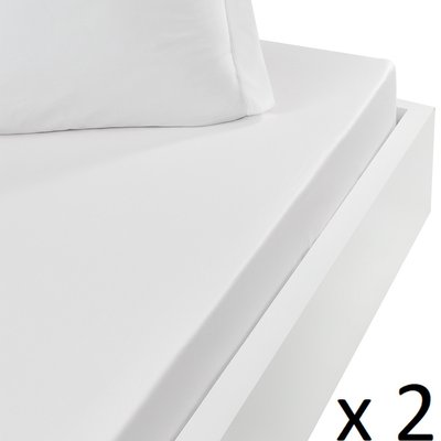Lot de 2 draps housse flanelle coton bonnet 30 cm KLAPPEN SENSEI MAISON