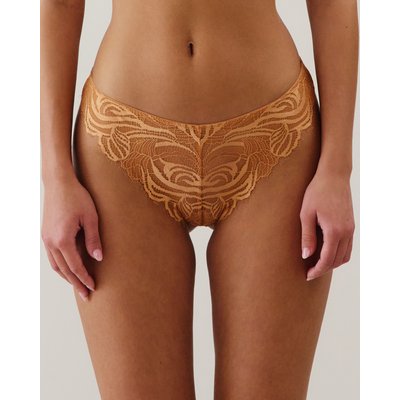 Tanga en dentelle marron clair FRAPPUCCINIZ UNDIZ