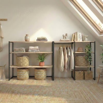 Lot de 2 portants vêtements sous combles modulables 200x85cm KADRA MOB IN