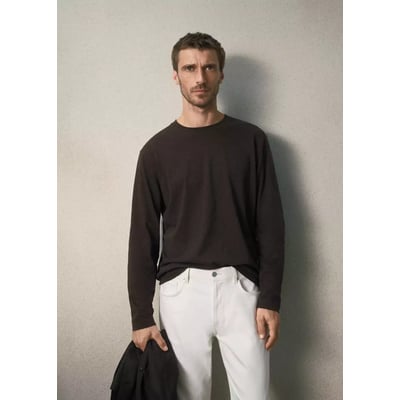 T-shirt coton mélangé cachemire regular fit MANGO MAN