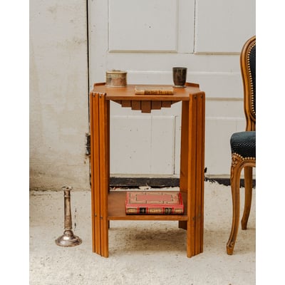 Table d'appoint en bois Francine N°1652 - Bon état DEBONGOUT