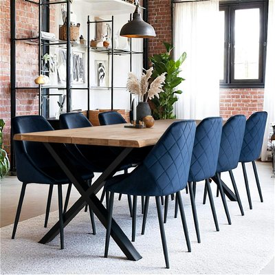 Table à rallonge en bois de chêne clair avec bordures naturelles 240 cm SAVONE PIER IMPORT