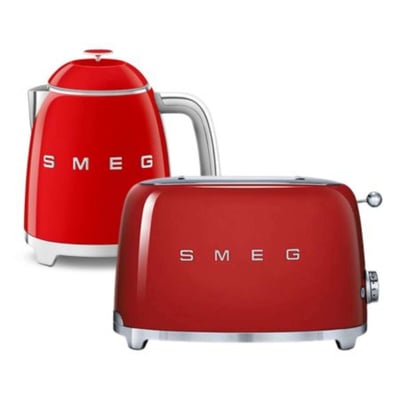 Retro Style 0.8L Mini Kettle & 2-Slice Toaster Set SMEG