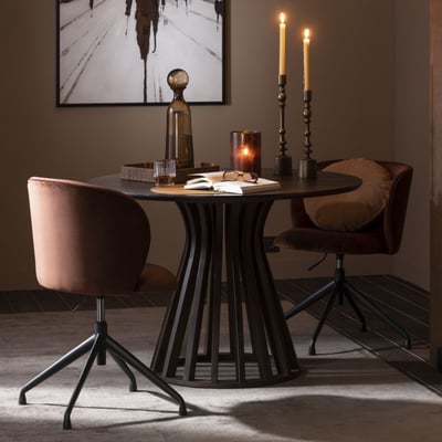 Chaises pivotantes réglables en hauteur en tissu (lot de 2) - MIA HELLIN, DEPUIS 1862