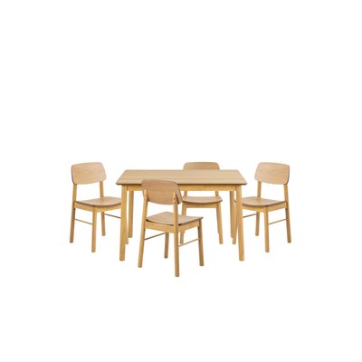Table rectangulaire en chêne L120 + 4 chaises chêne - IZIA HELLIN, DEPUIS 1862